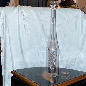 BX48 Vintage Elegant Glass Bottle with Silver Accents